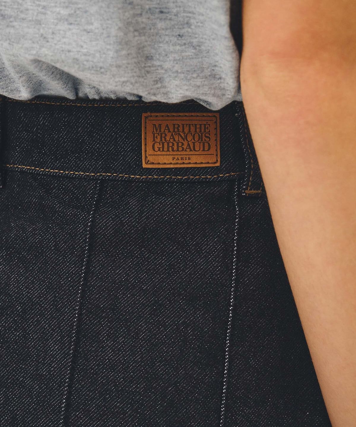 Marithe & Francois Girbaud - Denim Pleated Midi Skirt (Indigo) product image 2 | TRAB K-Fashion Australia