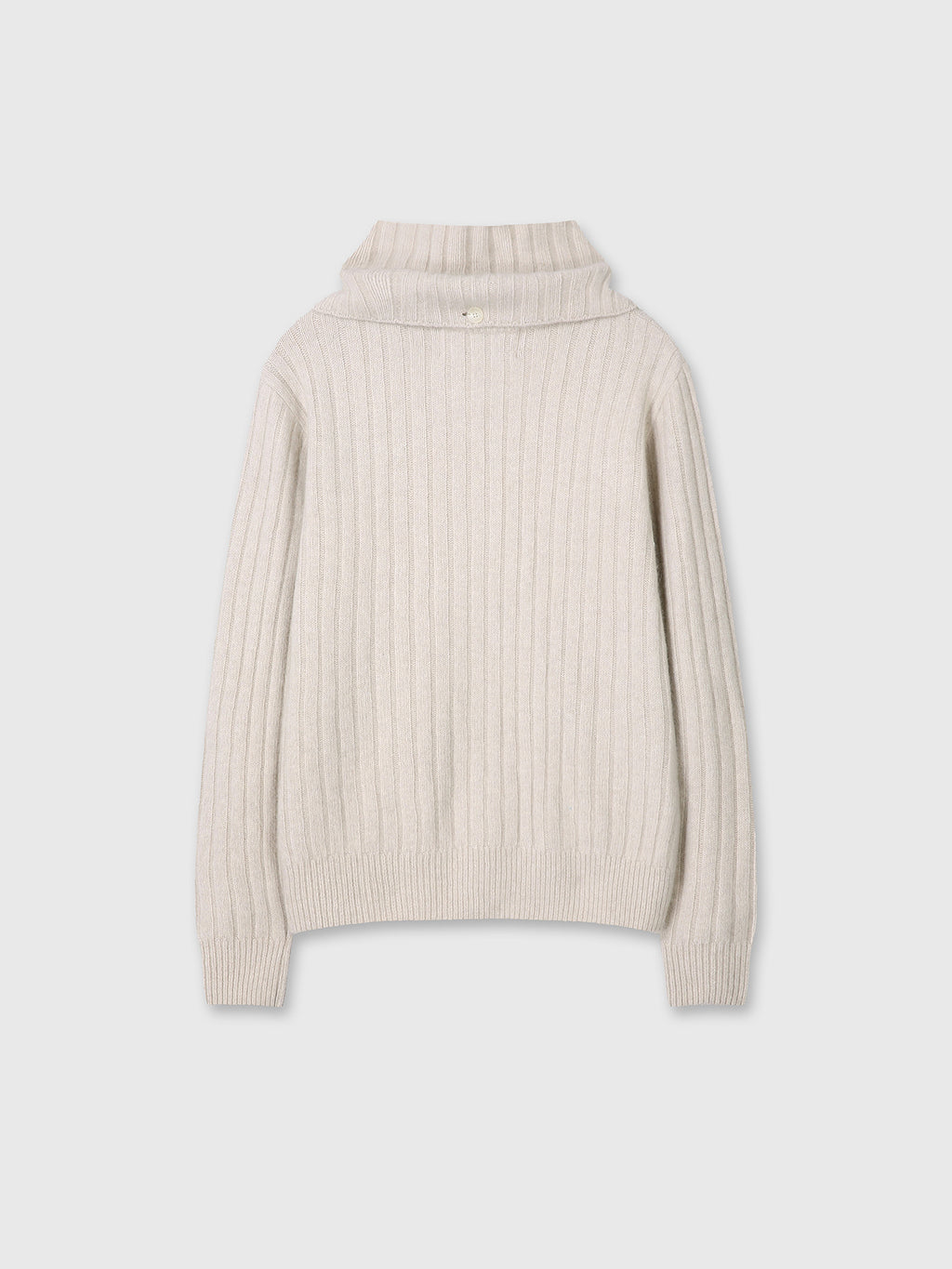Tonywack - Superfine Merino Wool Tube Scarf Attaced Ribbed Sweater (Ecru) product image 12 | TRAB K-Fashion Australia