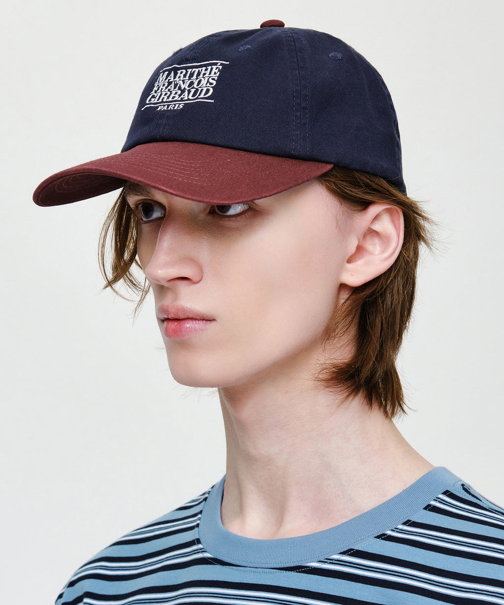 Marithe & Francois Girbaud - Small Classic Logo 6panel Color Block Cap (Burgundy) product image 6 | TRAB K-Fashion Australia