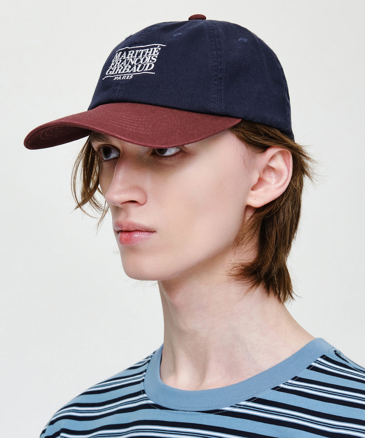 Marithe & Francois Girbaud - Small Classic Logo 6panel Color Block Cap (Burgundy) product image 6 | TRAB K-Fashion Australia