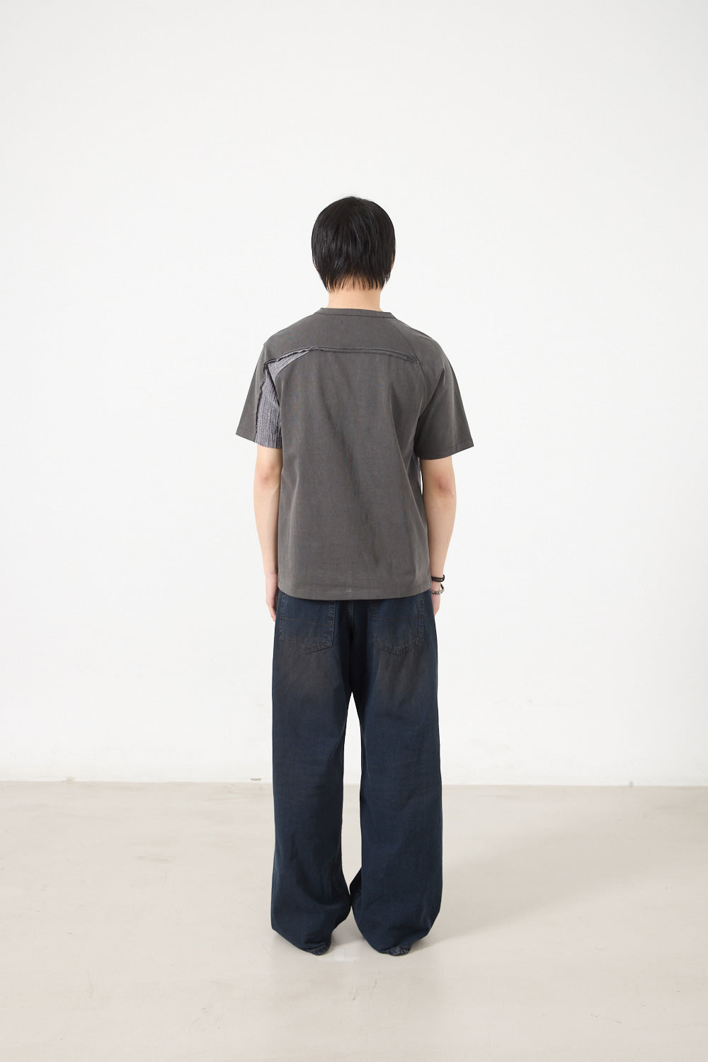 Hatchingroom - Curved Henley Neck Tee (Charcoal) product image 10 | TRAB K-Fashion Australia