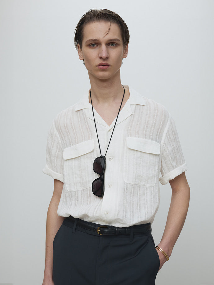 Tonywack - French Linen Croched Shirt (White) product image 1 | TRAB K-Fashion Australia