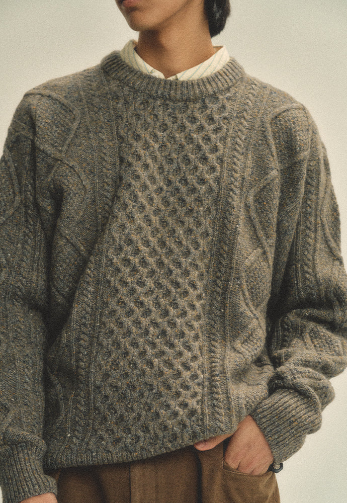 Art if acts - Fisherman Cable Sweater (Truffle) product image 7 | TRAB K-Fashion Australia