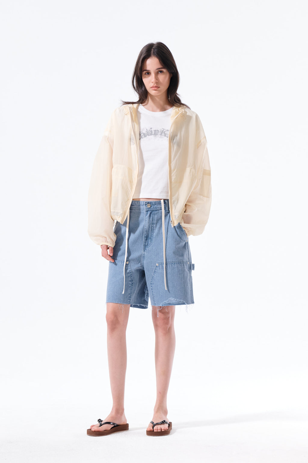 Matin Kim - Back Logo Hoody Windbreaker (Cream) product image 10 | TRAB K-Fashion Australia