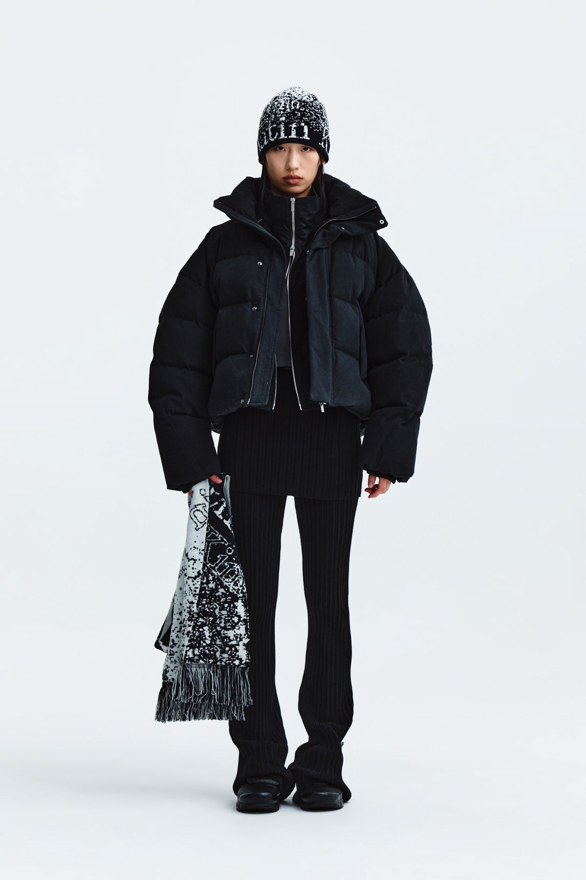 Matin Kim - Cotton Washed Puffer Duck Down Jumper (Black) product image 6 | TRAB K-Fashion Australia
