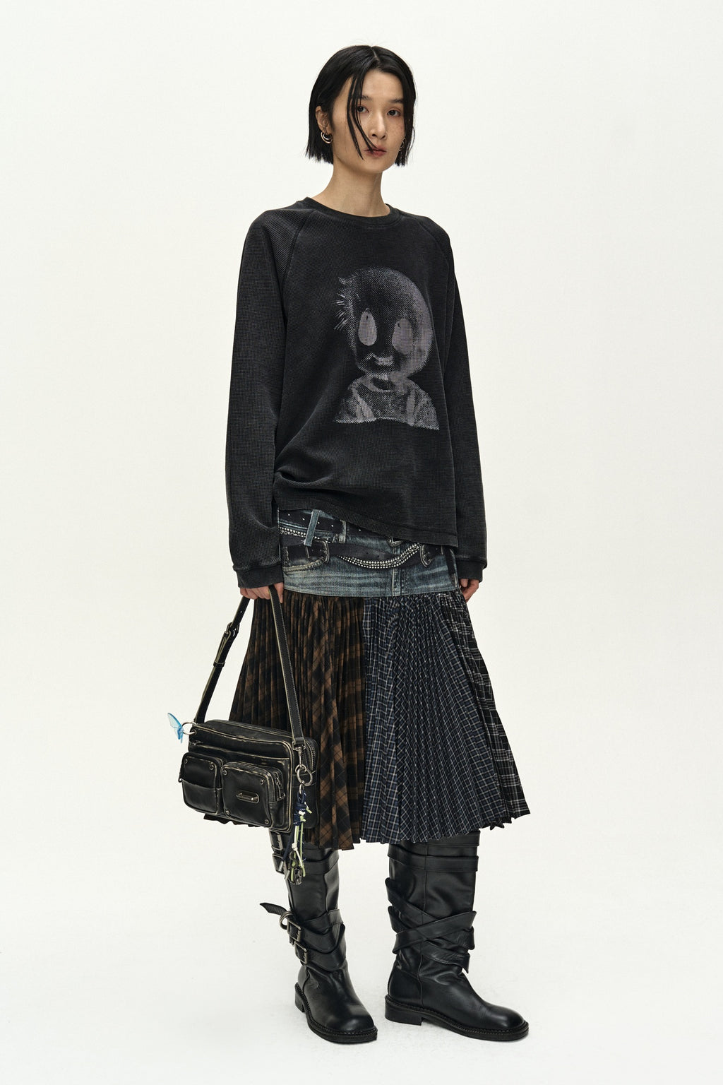 Andersson Bell - Unisex Alien Machinery Waffle Long Sleeve T-Shirt (washed Black) (Washed Black) product image 4 | TRAB K-Fashion Australia