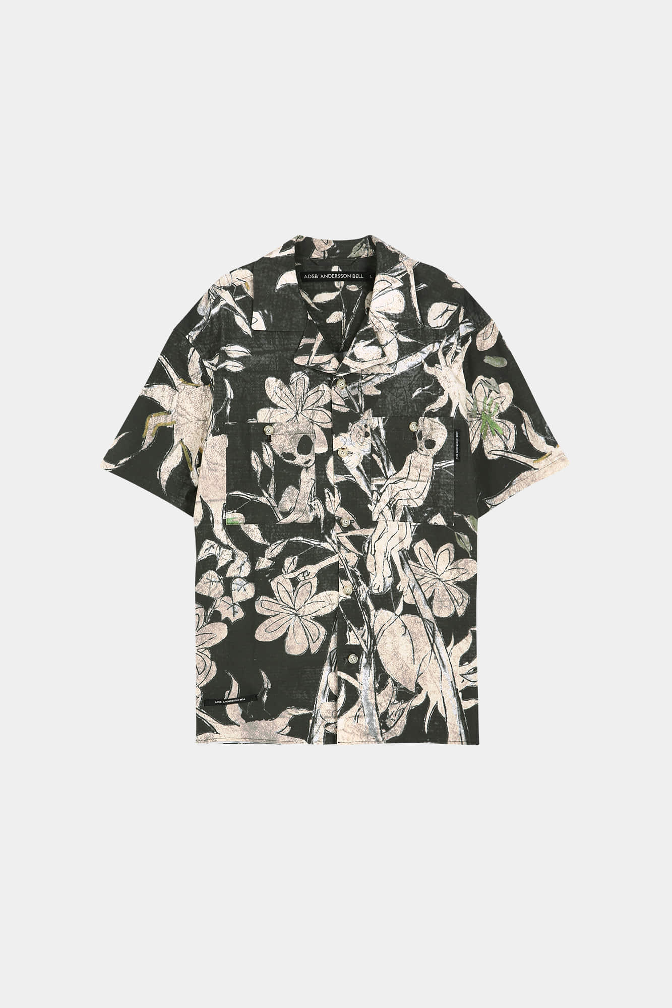 Andersson Bell - Flower Printed Open Collar Shirt (Black/Beige) product image 8 | TRAB K-Fashion Australia