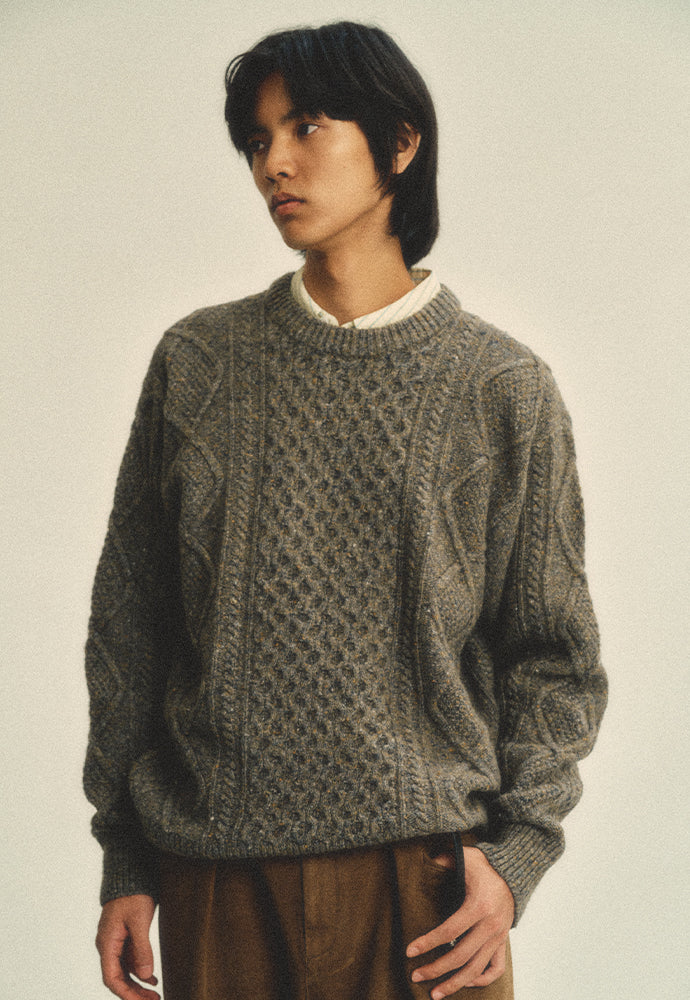 Art if acts - Fisherman Cable Sweater (Truffle) product image 5 | TRAB K-Fashion Australia