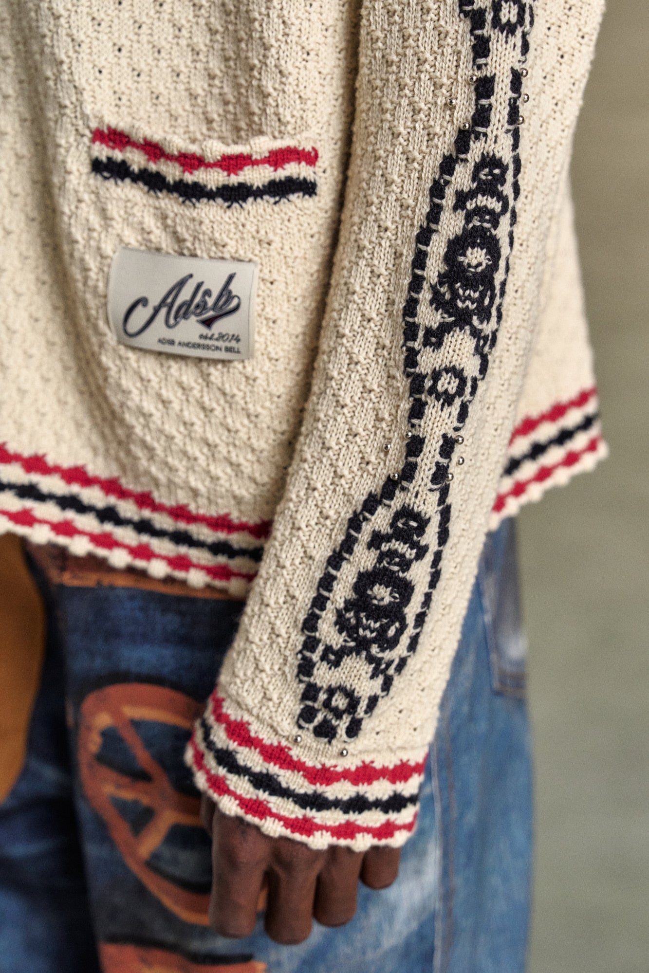 Andersson Bell - Fantasia Round-Neck Cardigan (Ecru) product image 6 | TRAB K-Fashion Australia