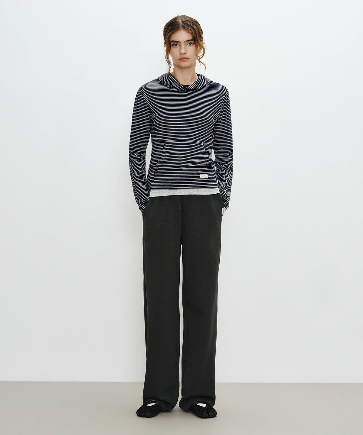 Marithe & Francois Girbaud - Basic Hoodie Long Sleeve (Navy Stripe) product image 4 | TRAB K-Fashion Australia