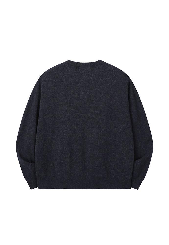 Art if acts - Wholegarment Round Neck Cardigan (Dark Navy) product image 8 | TRAB K-Fashion Australia