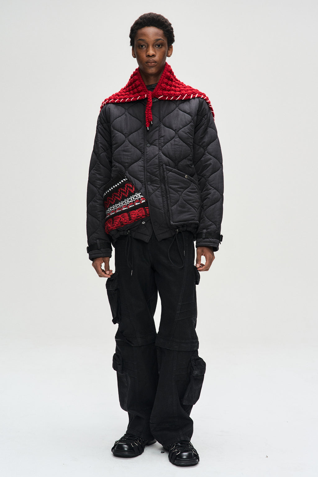 Andersson Bell - Chunky Wool-Blend Hand Knitted Scarf (Grey) product image 7 | TRAB K-Fashion Australia