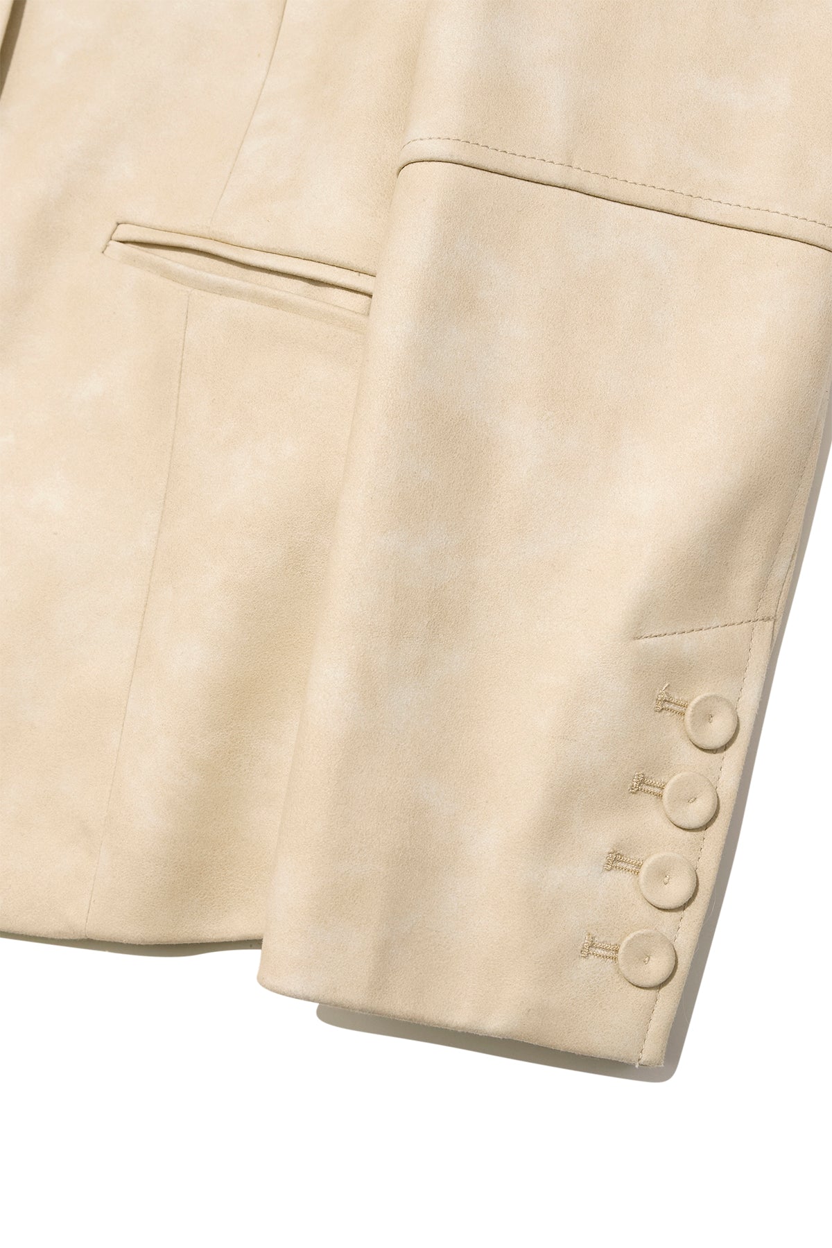 Matin Kim - Washed Matt Leather Single Blazer (Light Beige) product image 4 | TRAB K-Fashion Australia