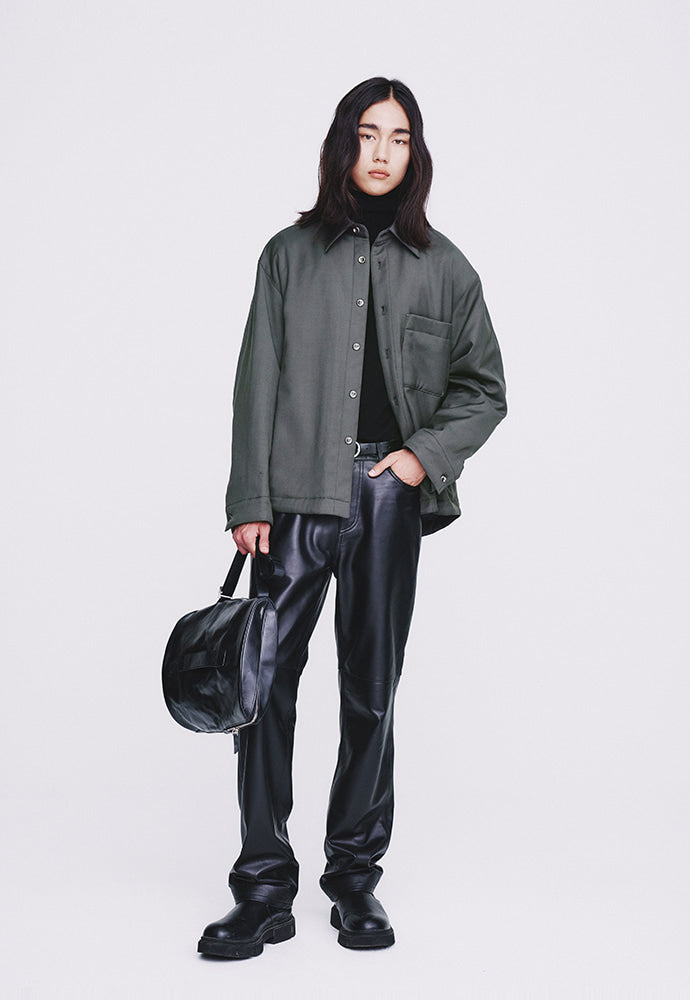 Tonywack - Hard Twist Wool Padded Shirt Jacket (Dark Olive) product image 1 | TRAB K-Fashion Australia