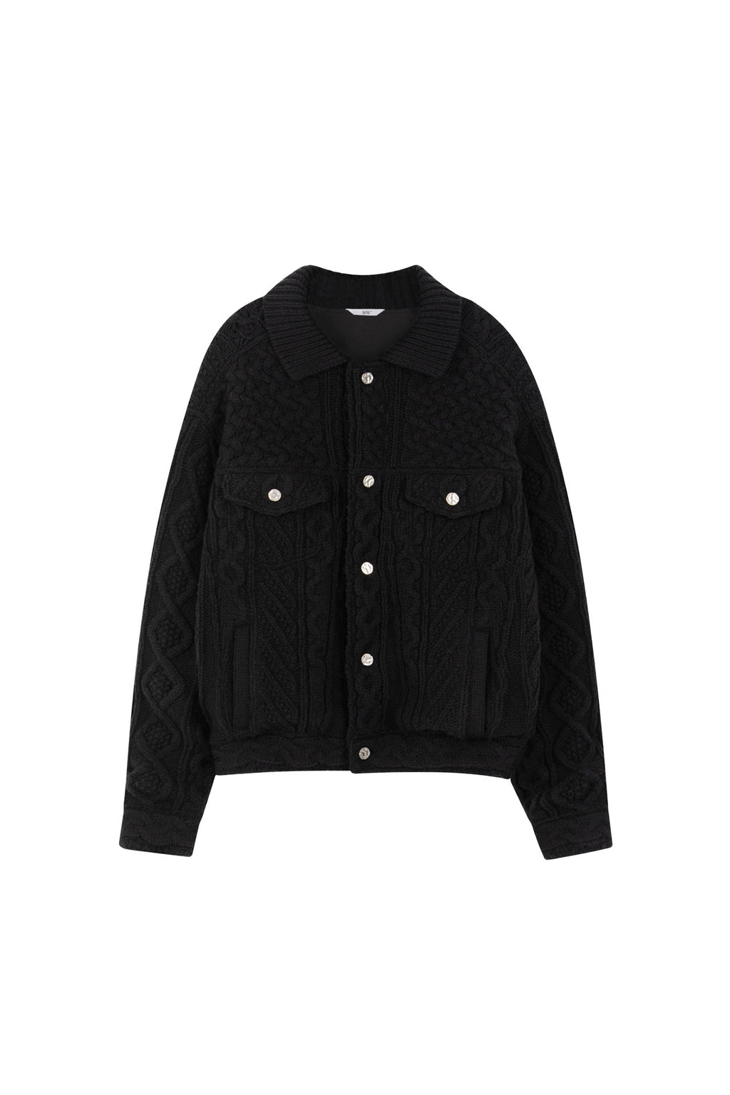 STU - Knit Trucker Jacket In (Black) product image 10 | TRAB K-Fashion Australia