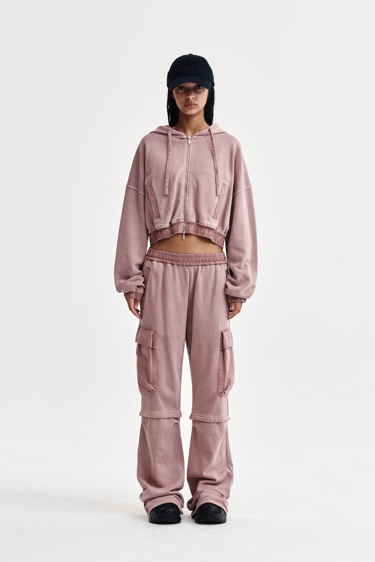Matin Kim - Pigment Dyed Cargo Pants (Pink) product image 1 | TRAB K-Fashion Australia