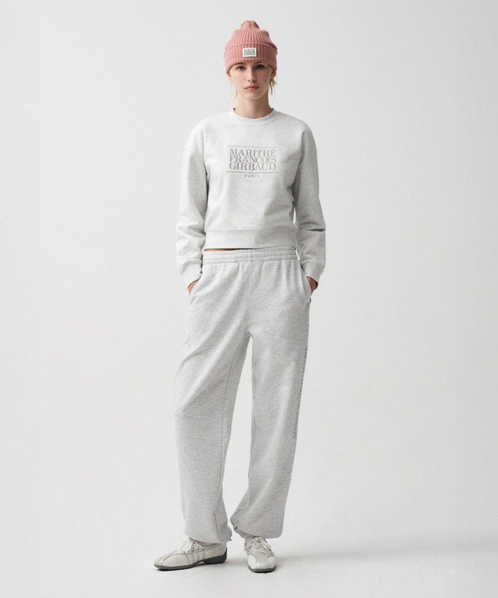 Marithe & Francois Girbaud - Lettering Logo Sweatpants (Light Heather Gray) product image 1 | TRAB K-Fashion Australia