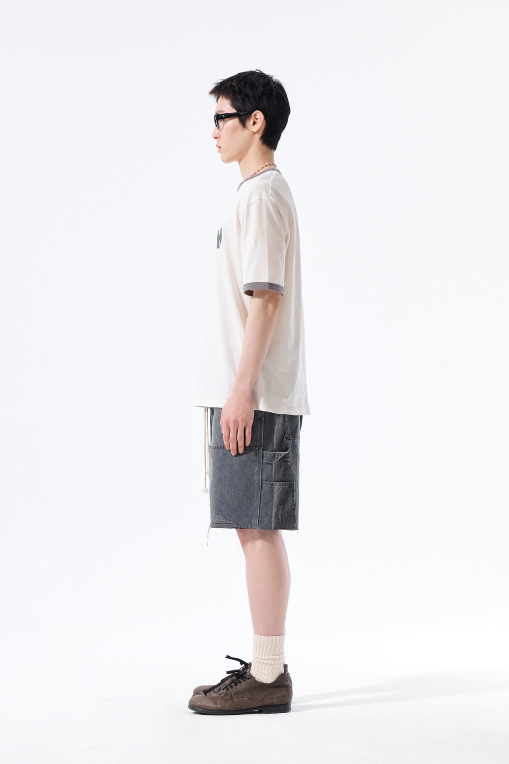 Matin Kim - Matin Logo Ringer Top (Cream) product image 7 | TRAB K-Fashion Australia