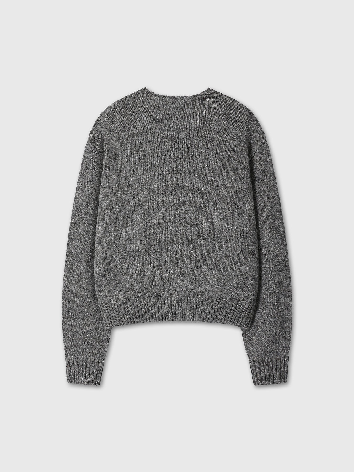 Tonywack - Shetland Wool Raw Cardigan (Medium Charcoal) product image 10 | TRAB K-Fashion Australia