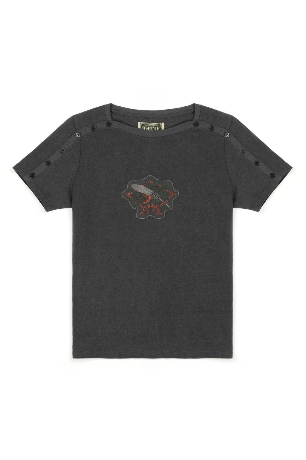 Ioedle - Freefall Fastening Boat Neck T-Shirt (Charcoal) product image 3 | TRAB K-Fashion Australia