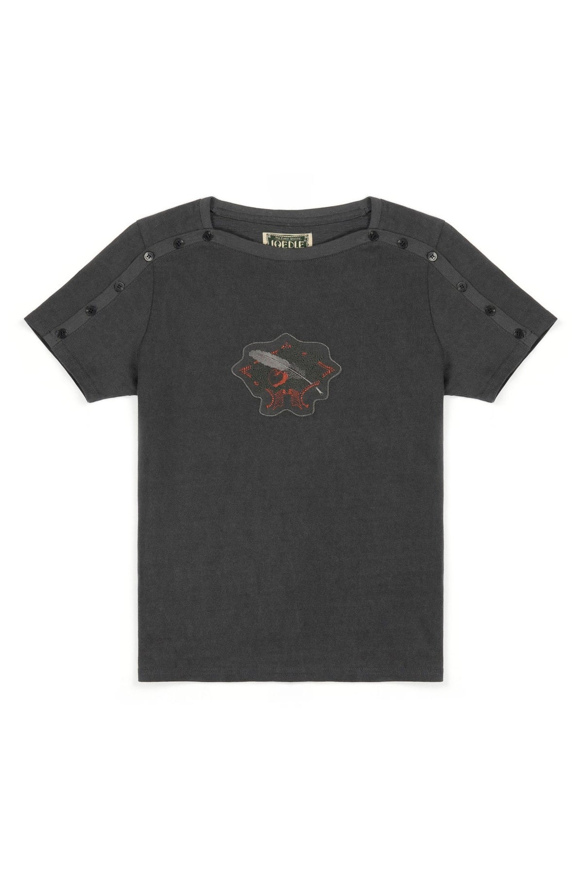 Ioedle - Freefall Fastening Boat Neck T-Shirt (Charcoal) product image 3 | TRAB K-Fashion Australia