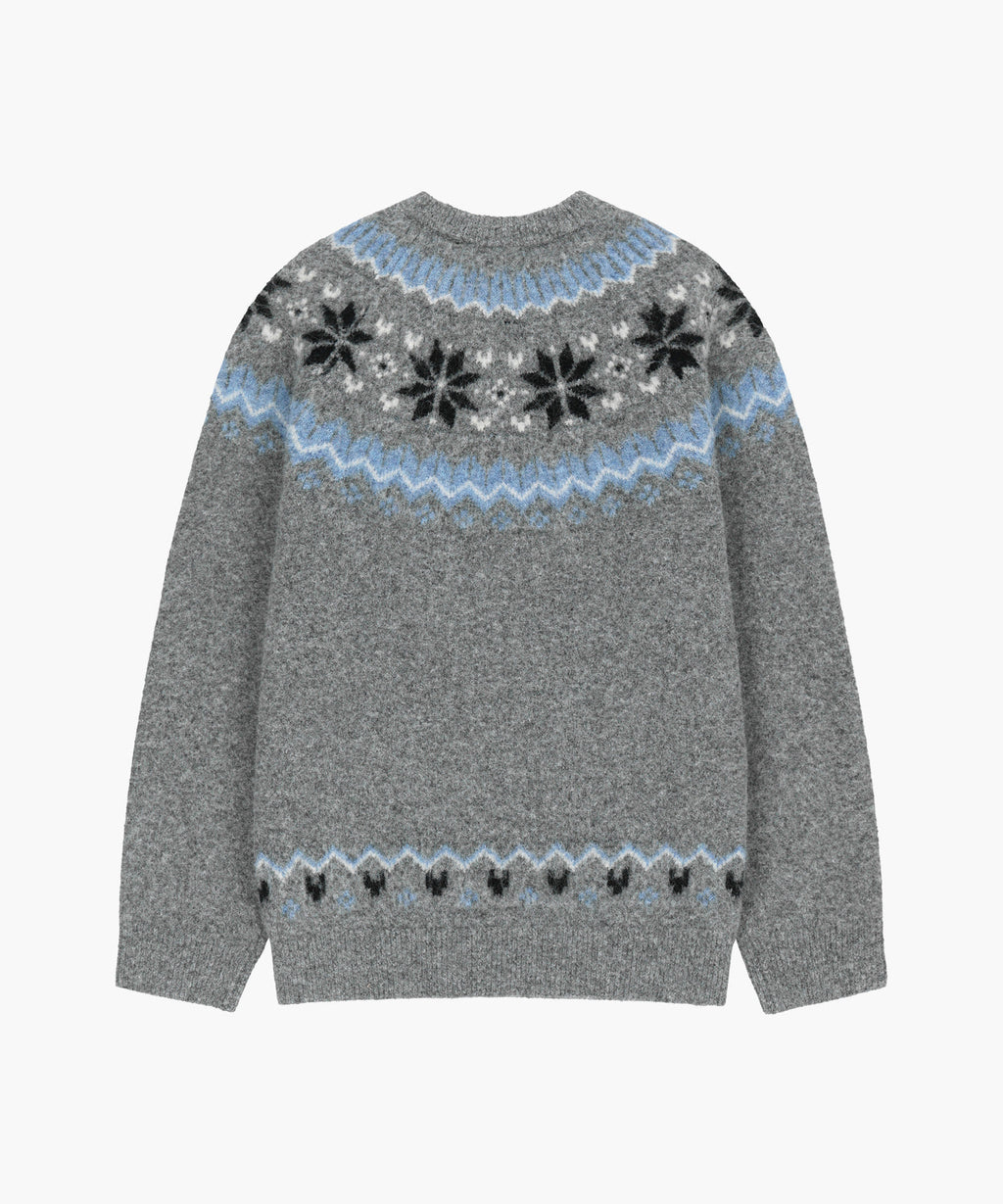 Marithe & Francois Girbaud - Small Classic Logo Nordic Knit Pullover (Melange Gray) product image 6 | TRAB K-Fashion Australia