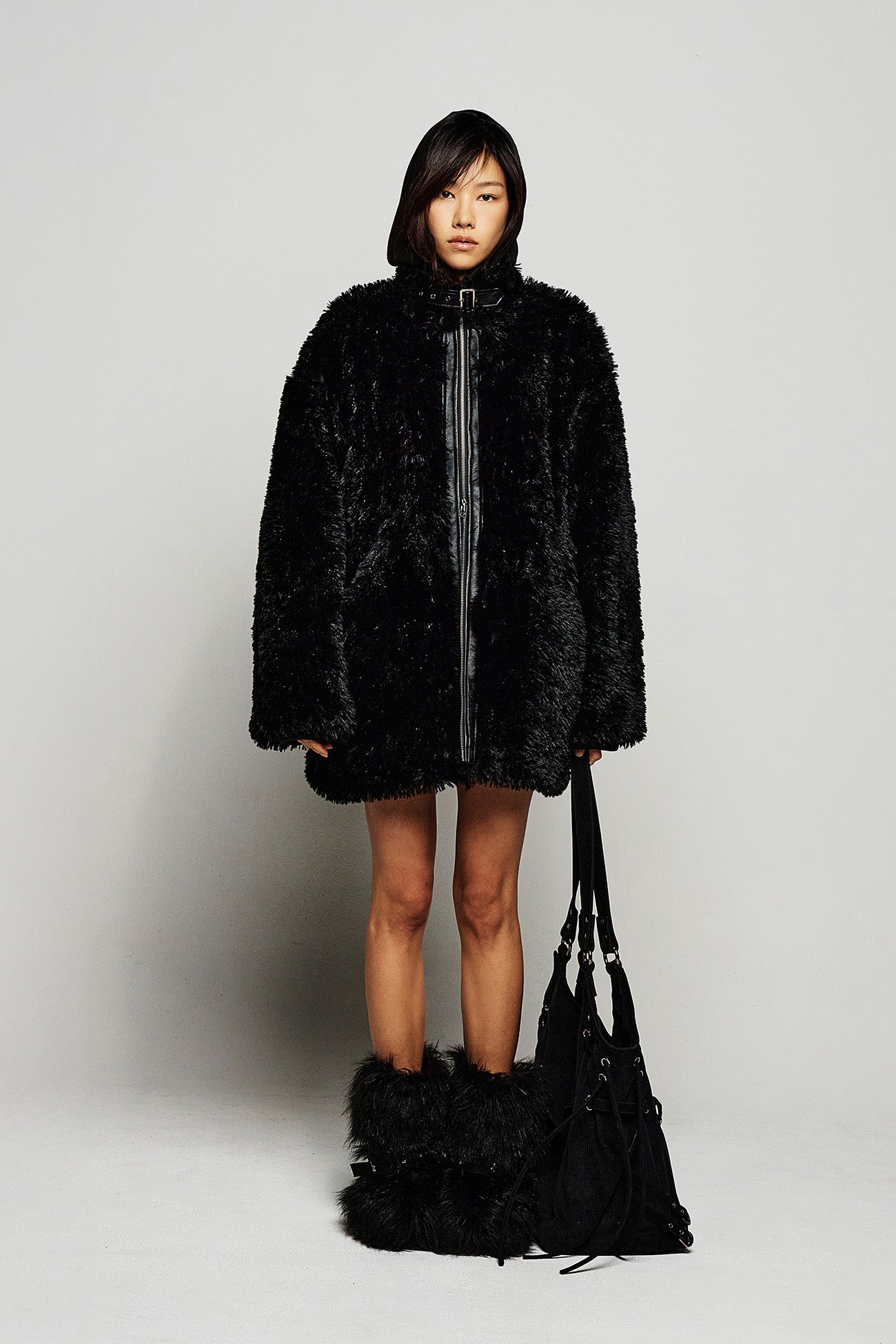 Deinet - Bizzo Point Faux Fur Jumper (Black) product image 1 | TRAB K-Fashion Australia