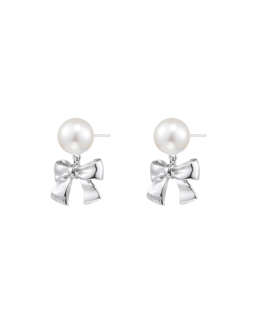Numbering - Ribbon Dropped Pearl Earrings #9118 product image 5 | TRAB K-Fashion Australia