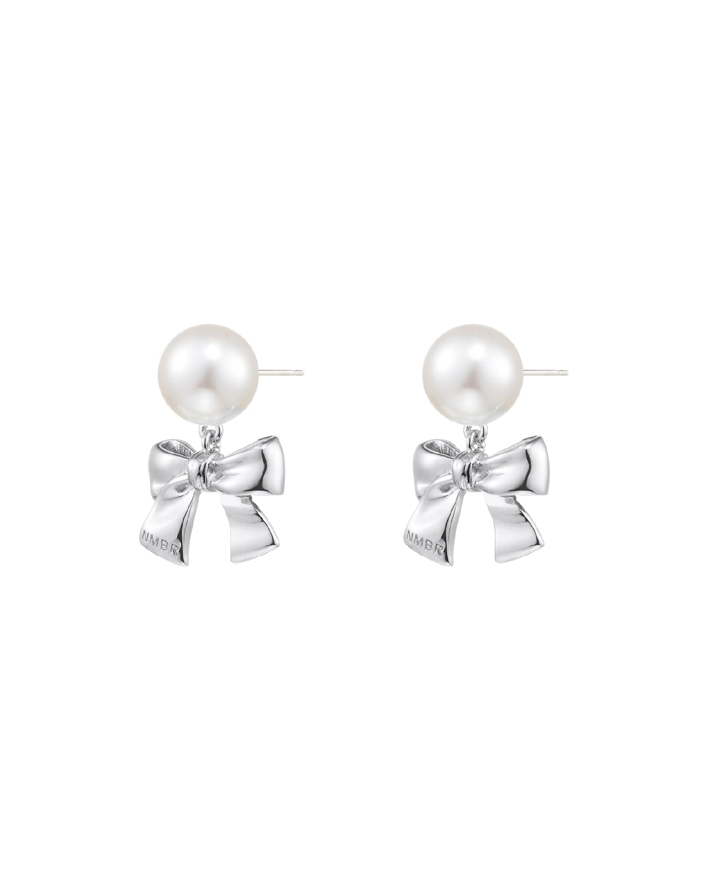 Numbering - Ribbon Dropped Pearl Earrings #9118 product image 5 | TRAB K-Fashion Australia