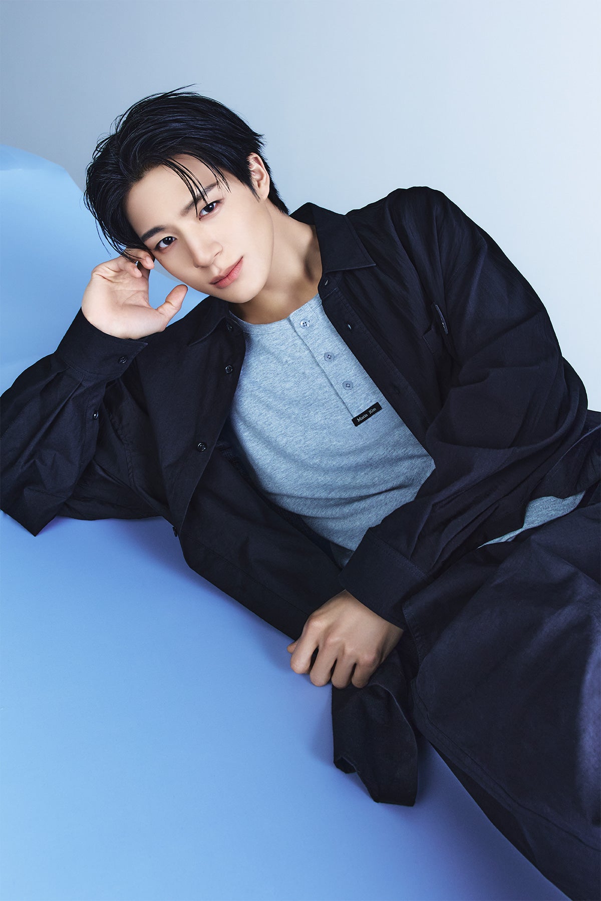 Matin Kim - Mixed Panel Over Fit Shirt (Black) product image 1 | TRAB K-Fashion Australia