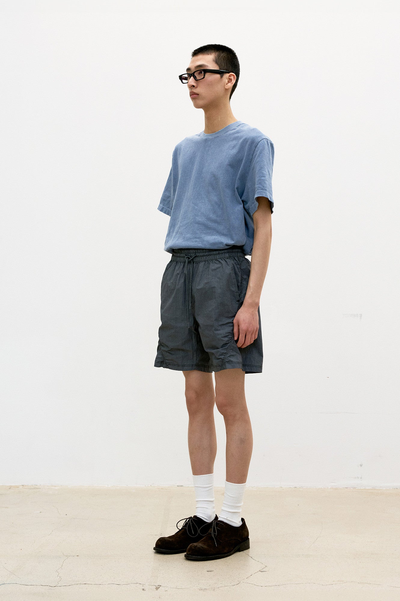 Coor - Damaged Color Dyed Crop T-Shirt (Washed Blue) product image 3 | TRAB K-Fashion Australia