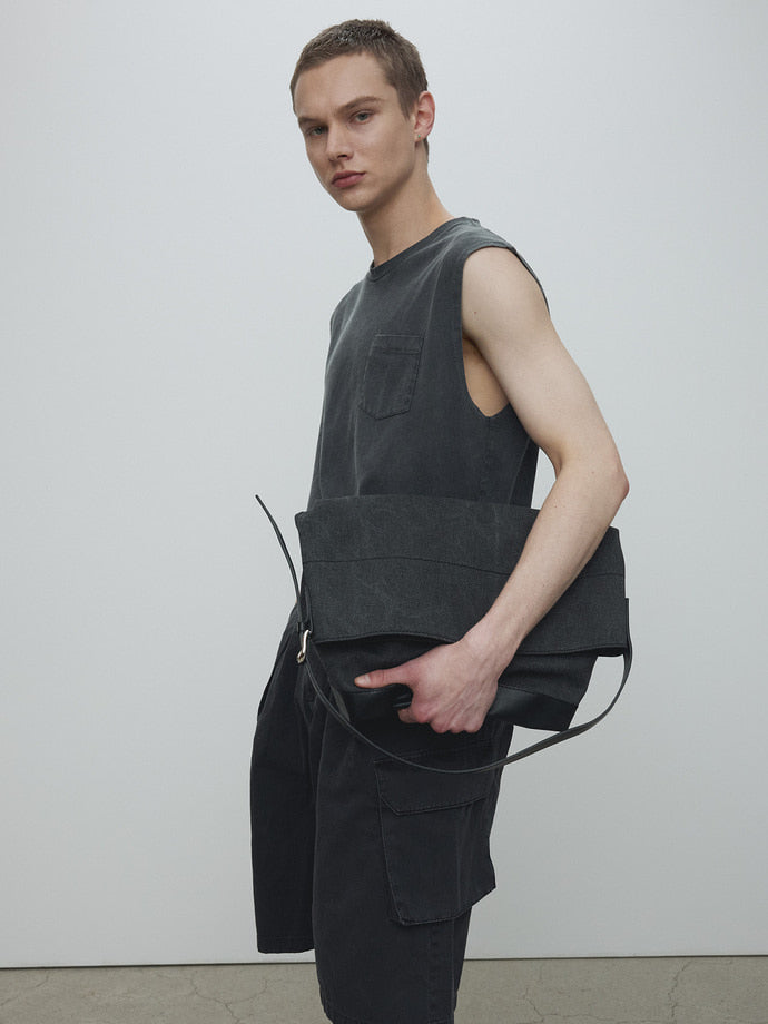 Tonywack - Garment-Dyed Patch Pocket Sleeveless (Faded Black) product image 5 | TRAB K-Fashion Australia