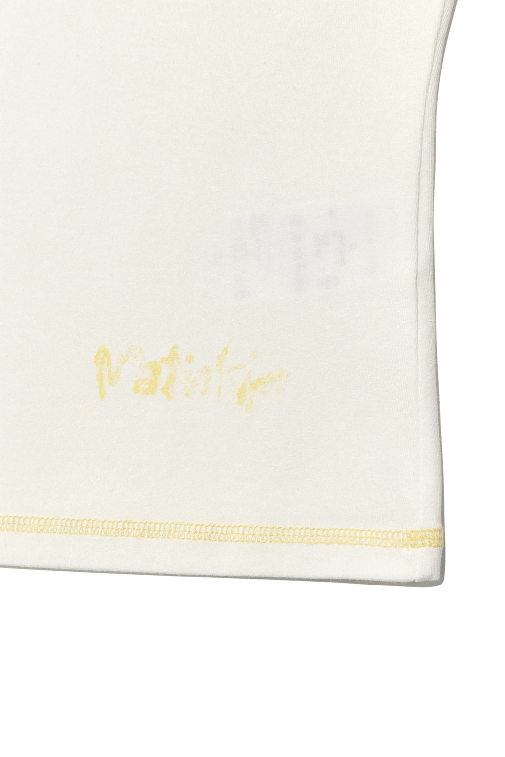 Matin Kim - Three Quarter Logo Slim Top (White) product image 4 | TRAB K-Fashion Australia