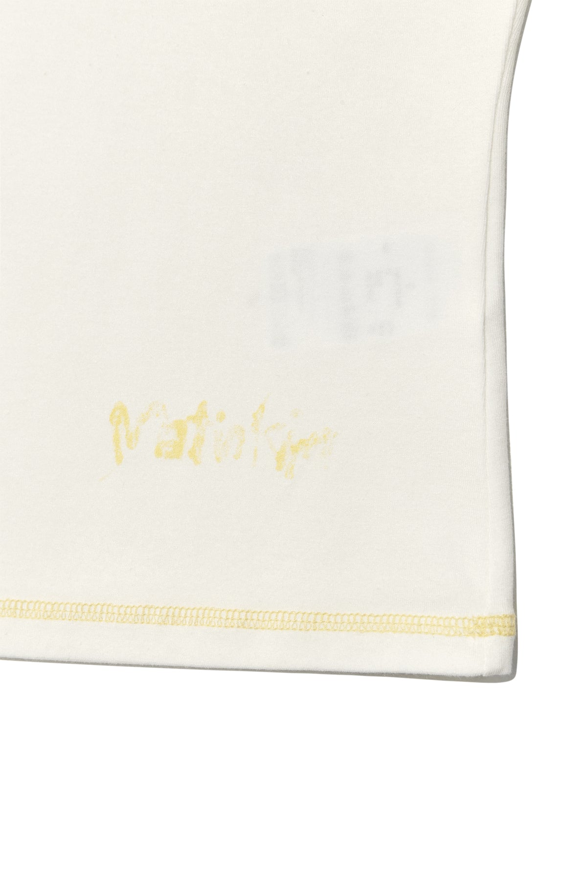 Matin Kim - Three Quarter Logo Slim Top (White) product image 4 | TRAB K-Fashion Australia