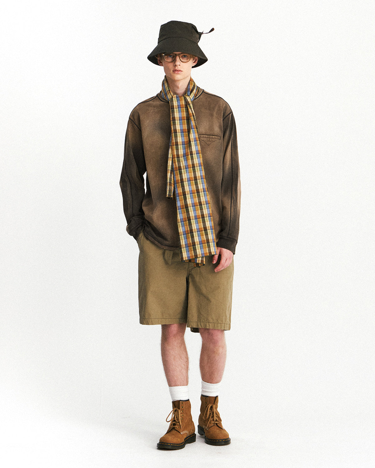 Eastlogue - Bleached Cpo L.s T-shirts (Olive) product image 4 | TRAB K-Fashion Australia