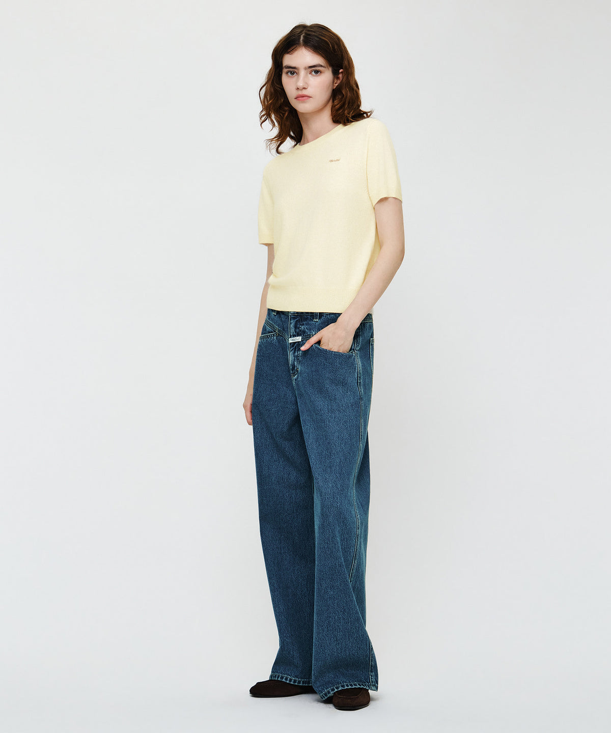 Marithe & Francois Girbaud - X-pocket Semi-wide Denim Pants (Blue) product image 5 | TRAB K-Fashion Australia