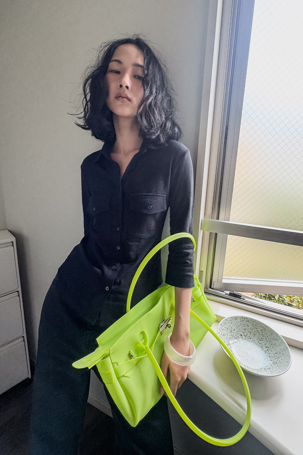 Deinet - Button Collar T-Shirt (Black) product image 7 | TRAB K-Fashion Australia