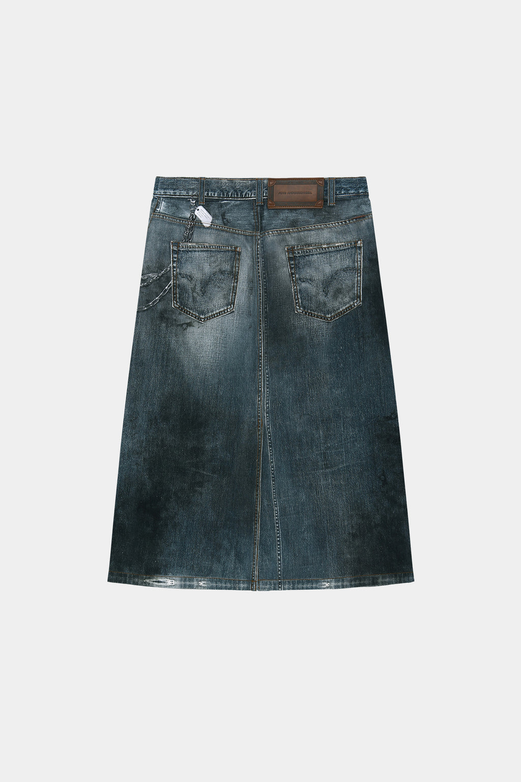 Andersson Bell - Denim Trompe-L'oeil Graphic Wrap Skirt (Mid Blue) product image 9 | TRAB K-Fashion Australia