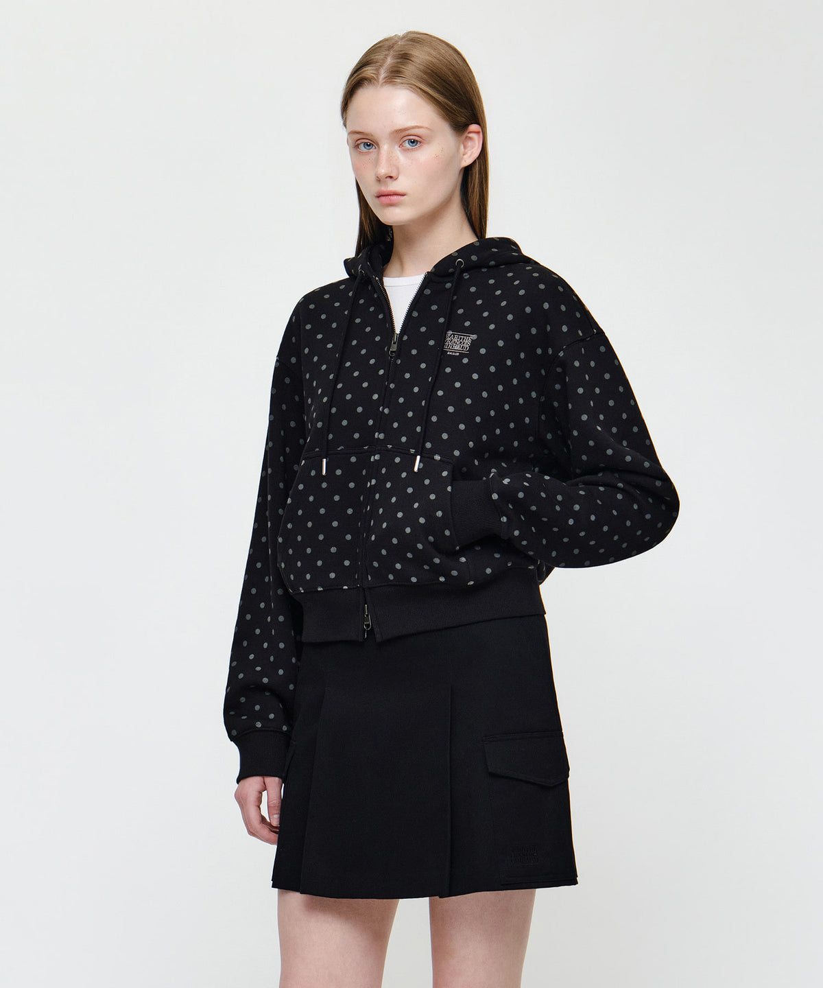 Marithe & Francois Girbaud - Small Classic Logo Hoodie Zipup (Dot) product image 2 | TRAB K-Fashion Australia