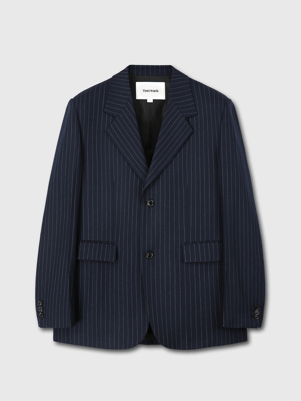 Tonywack - Striped Wool Oversized Tailored Jacket (Navy Pinstripe) product image 7 | TRAB K-Fashion Australia