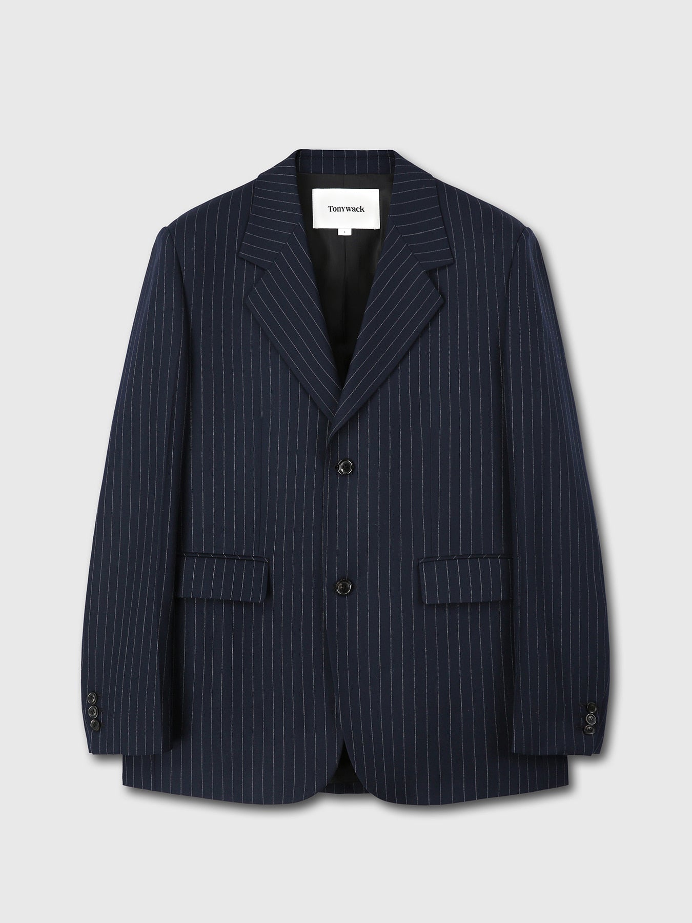 Tonywack - Striped Wool Oversized Tailored Jacket (Navy Pinstripe) product image 7 | TRAB K-Fashion Australia