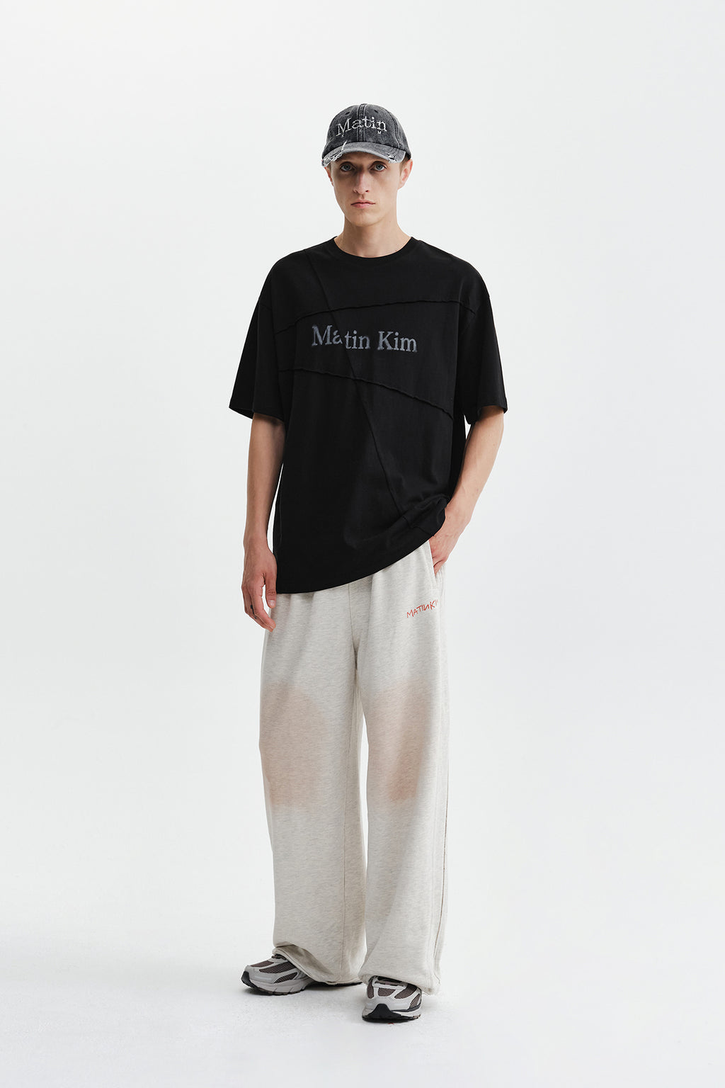 Matin Kim - Diagonal Cut Logo Top (Black) product image 9 | TRAB K-Fashion Australia