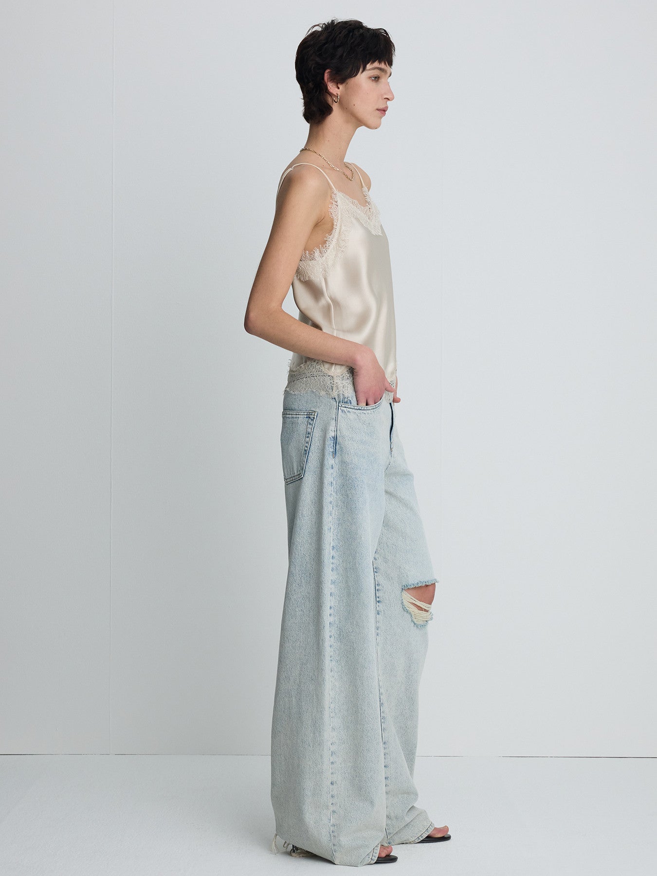 Tonywack - Satin Lace Camisole (Beige) product image 1 | TRAB K-Fashion Australia