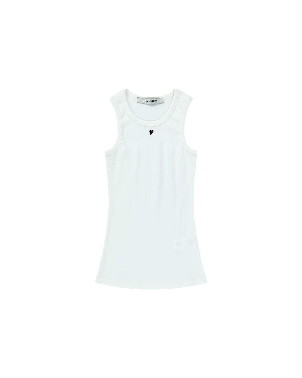 Kimhe Kim - Mini Heart Embroidered Sleeveless Jersey Top (White) product image 1 | TRAB K-Fashion Australia