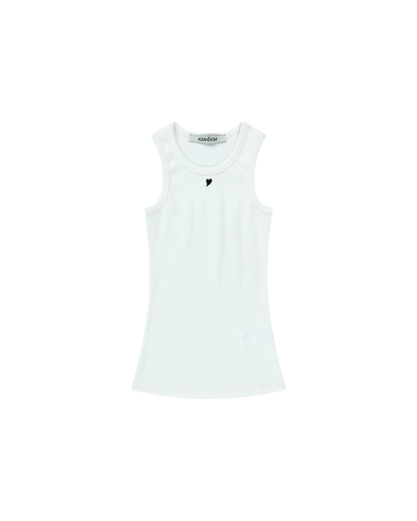 Kimhe Kim - Mini Heart Embroidered Sleeveless Jersey Top (White) product image 1 | TRAB K-Fashion Australia