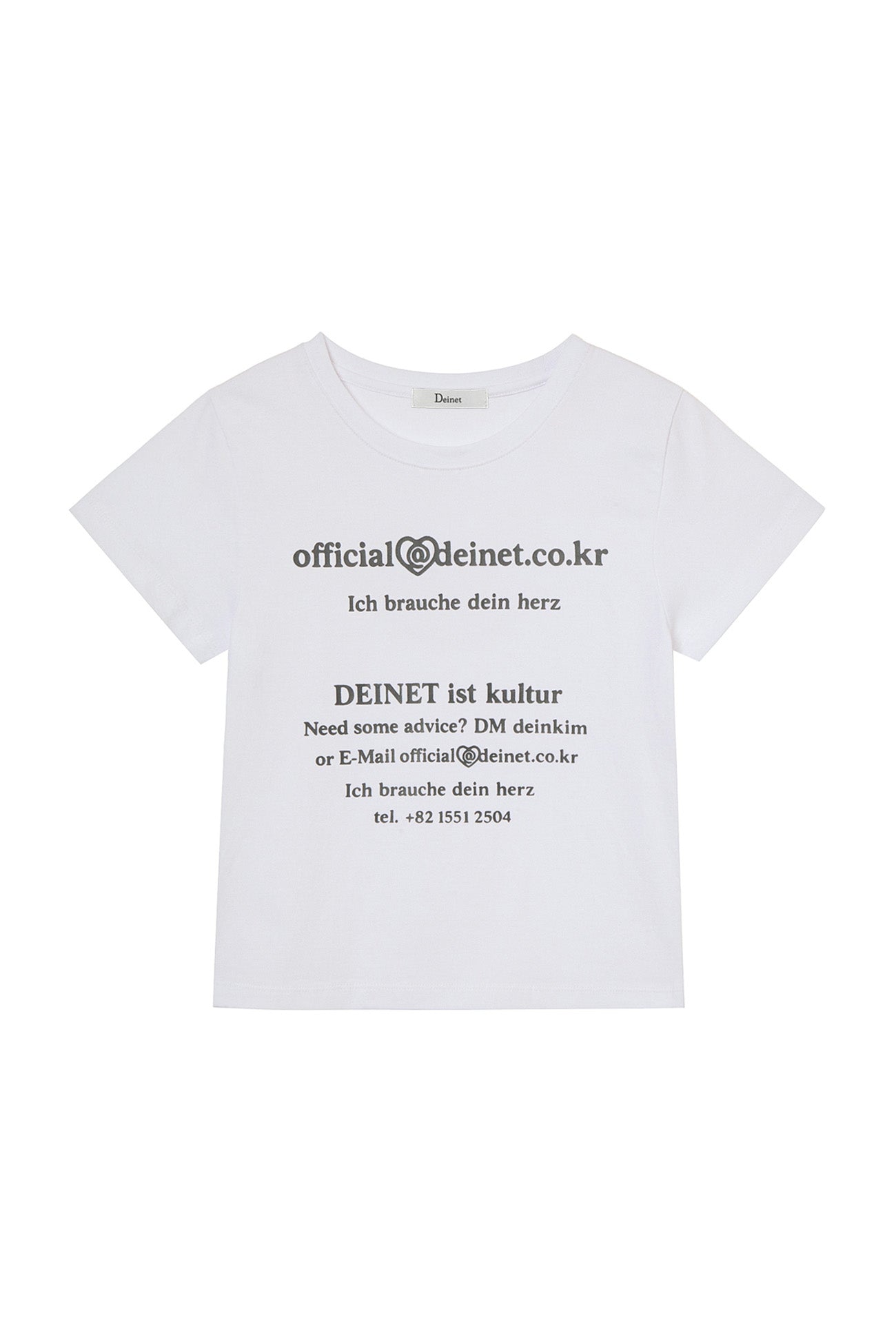Deinet - Lettering Graphic Slimsized T-Shirt (White) product image 1 | TRAB K-Fashion Australia