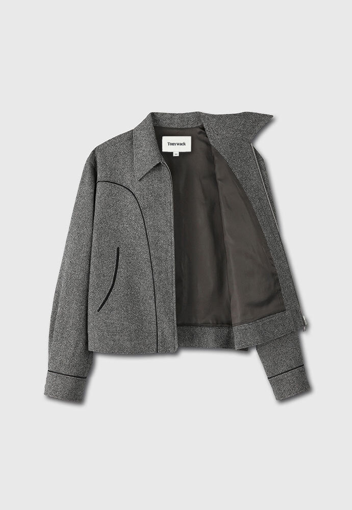 Tonywack - Caviar Wool Flannel Piping Western Jacket (Tweed Grey) product image 8 | TRAB K-Fashion Australia