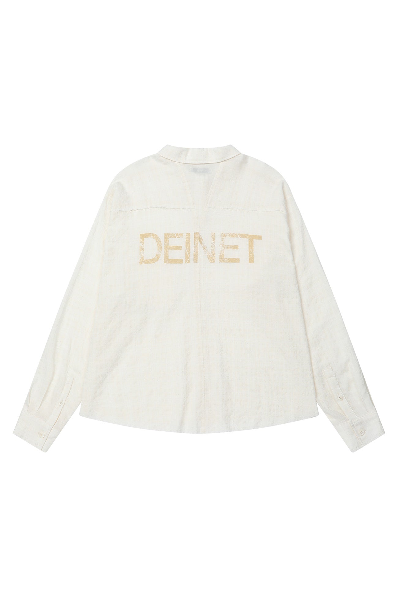Deinet - Checked Sheersucker Shirt (Ivory) product image 11 | TRAB K-Fashion Australia