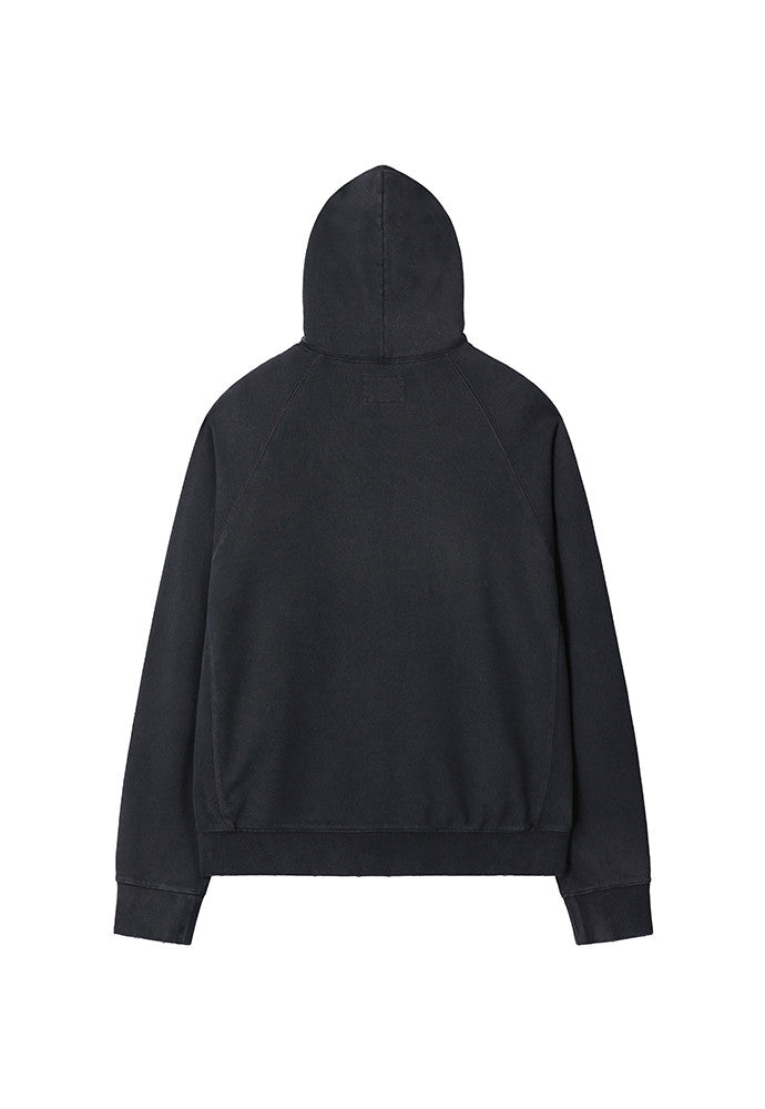 Art if acts - Garment Dyed Sweat Hooded Zip-Up (Black) product image 7 | TRAB K-Fashion Australia