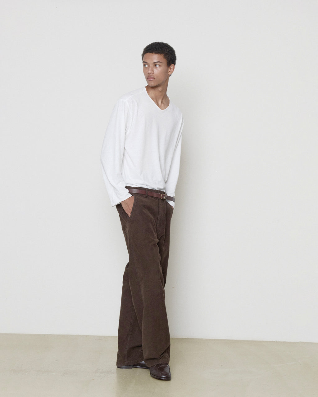 Brownyard - High Gauge V Neck Long Sleeve (Ivory) product image 3 | TRAB K-Fashion Australia